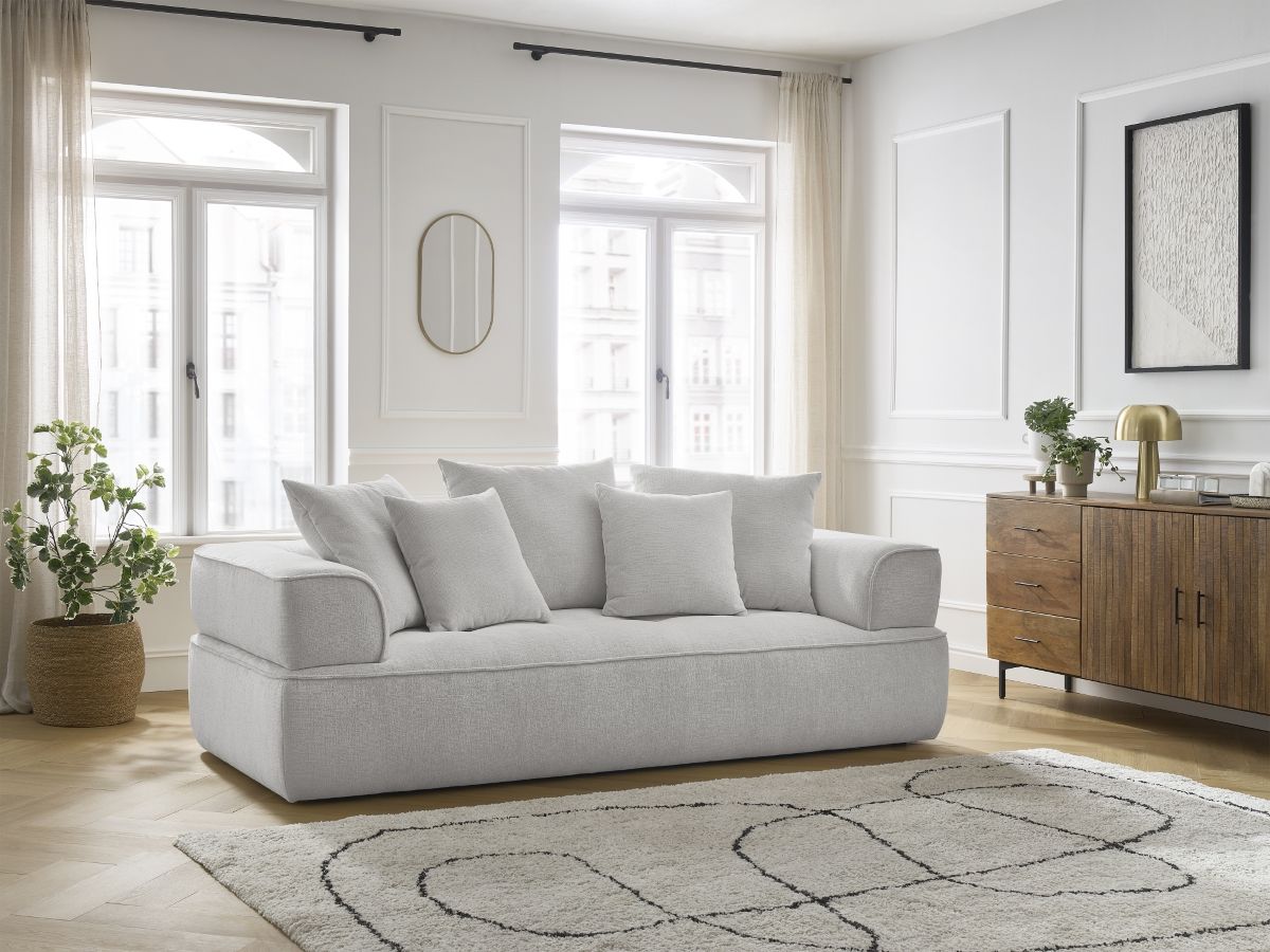 Canapé droit 3 places WHESLEY gris clair — vue 5