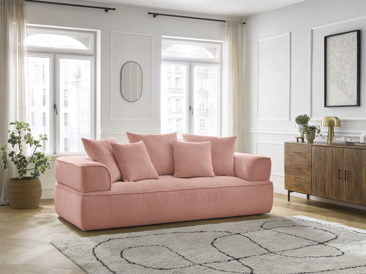 Canapé droit 3 places WHESLEY rose — vue 5