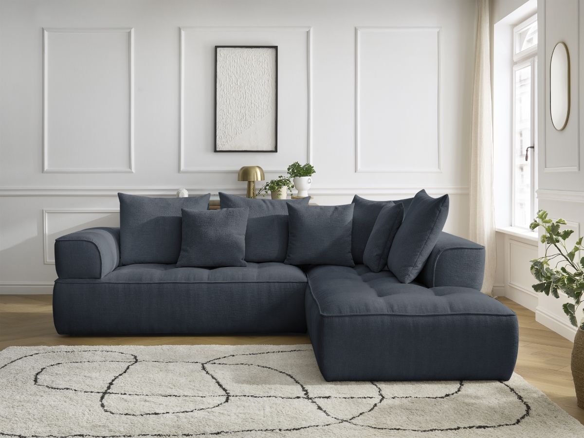 Canapé d'angle L WHESLEY bleu foncé — vue 5