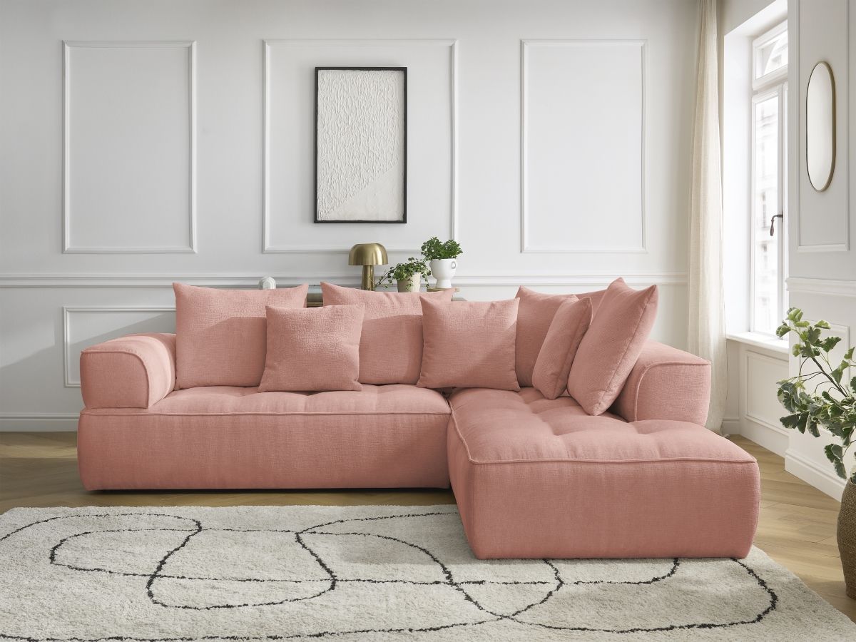 Canapé d'angle L WHESLEY rose — vue 5