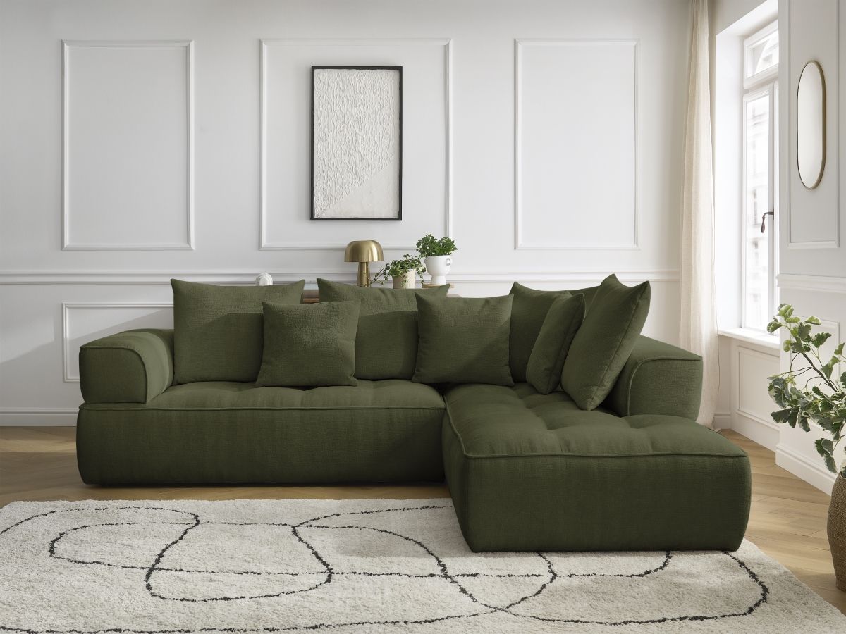 Canapé d'angle L WHESLEY vert foncé — vue 5