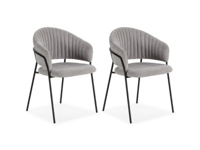 Lot de 2 chaises LOU tissu texturé