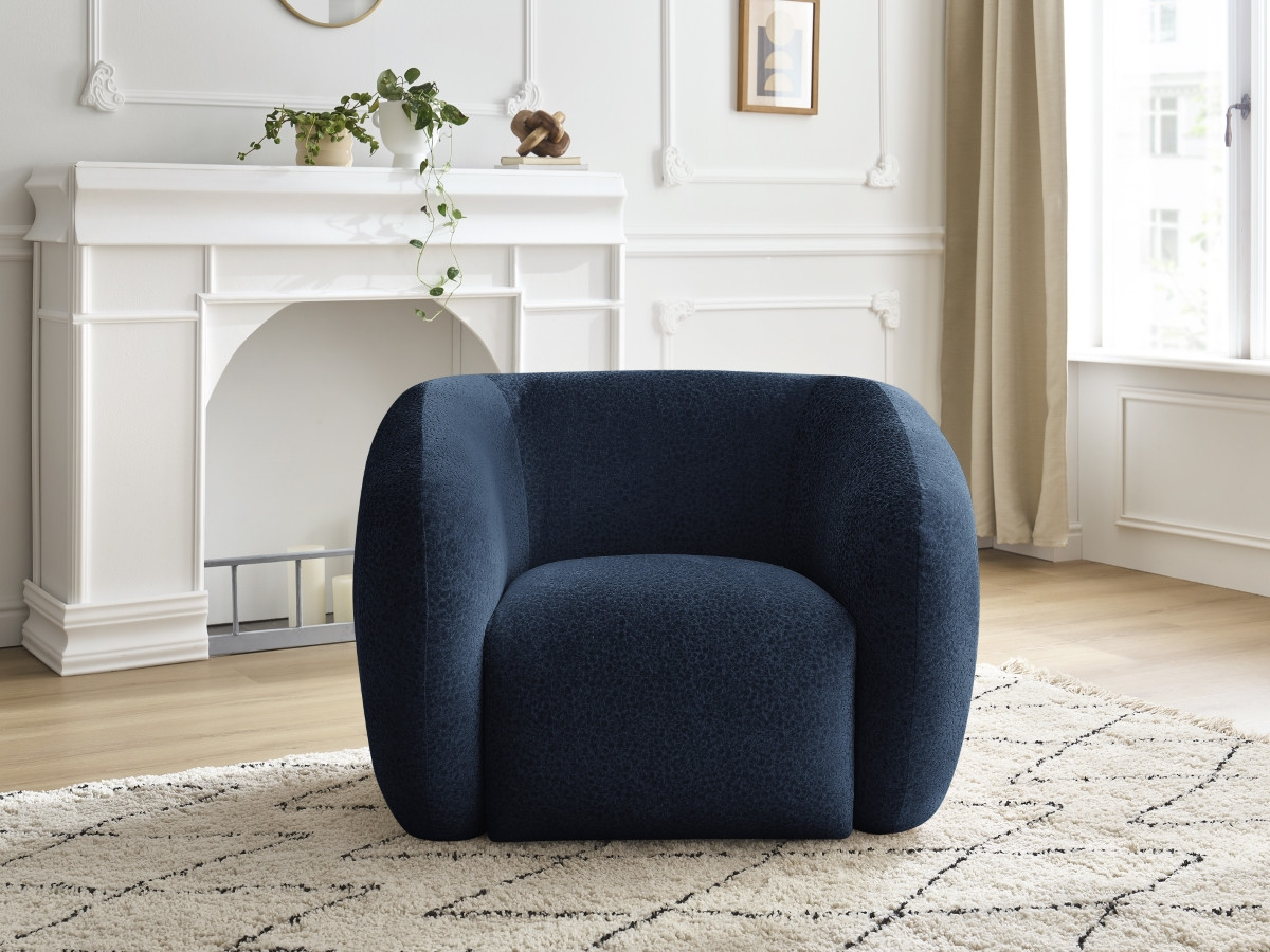 Fauteuil CELINE texturé bleu foncé — vue 5