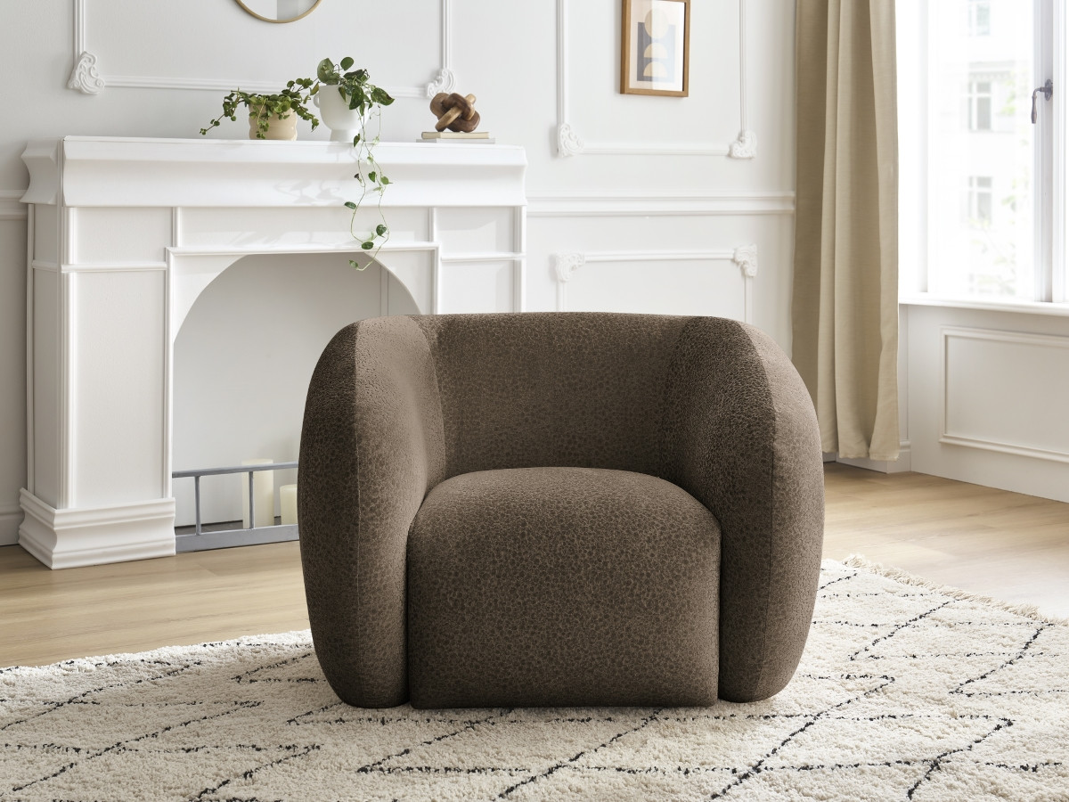 Fauteuil CELINE texturé marron — vue 5