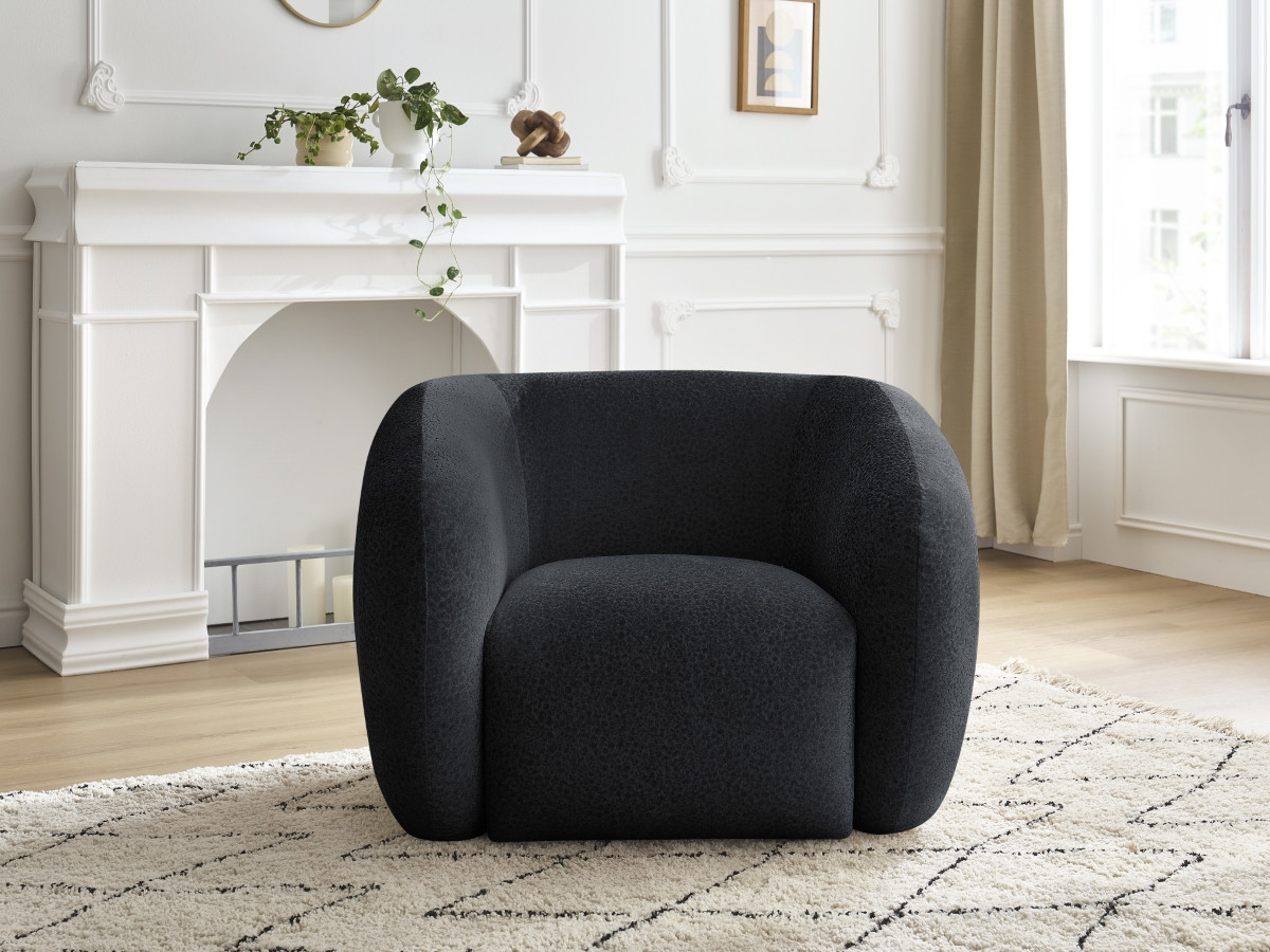 Fauteuil CELINE texturé noir — vue 5