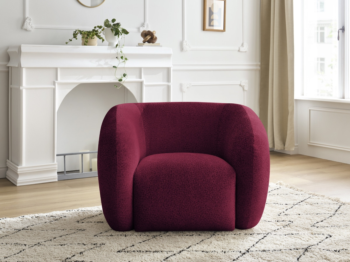 Fauteuil CELINE texturé rouge — vue 5