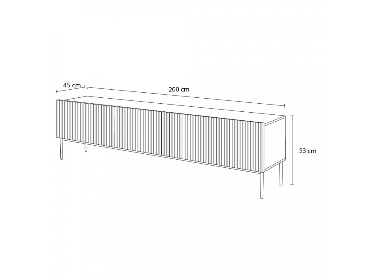 KASHA 200 cm tv-meubel met gouden poten