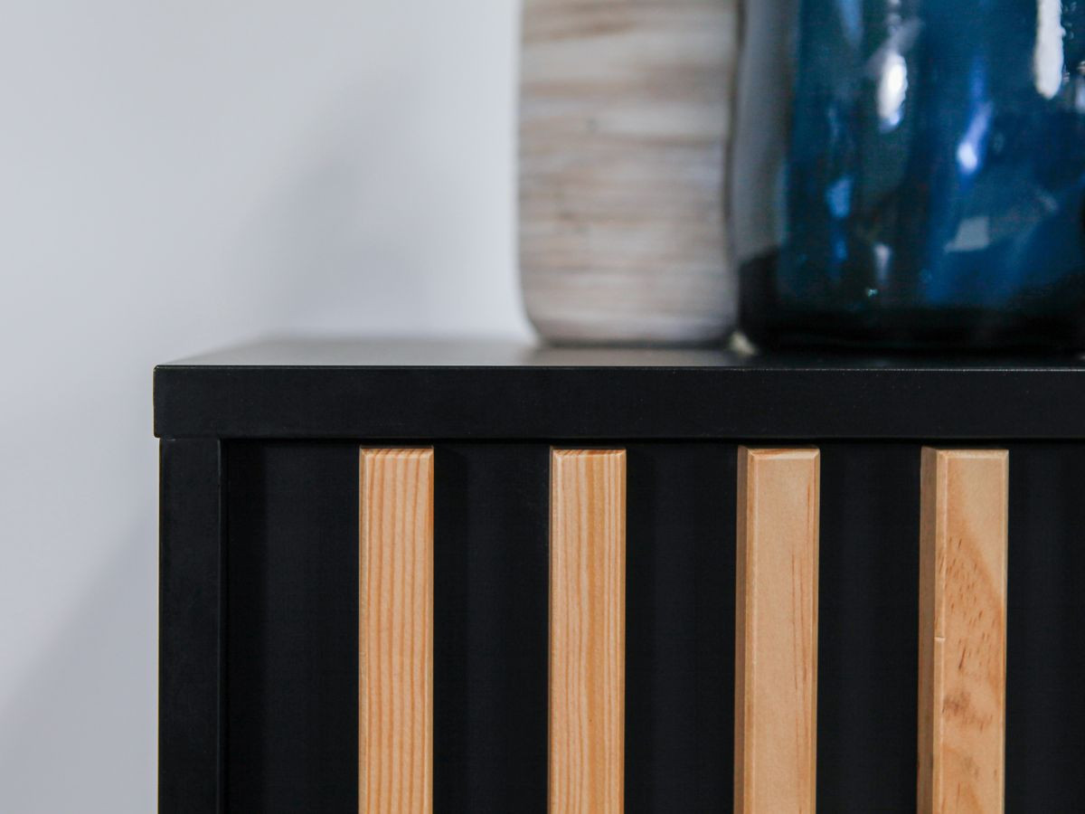 Ensemble CORNEILLE avec buffet 220 cm + meuble TV 220 cm + buffet haut 100 cm tasseaux pin massif