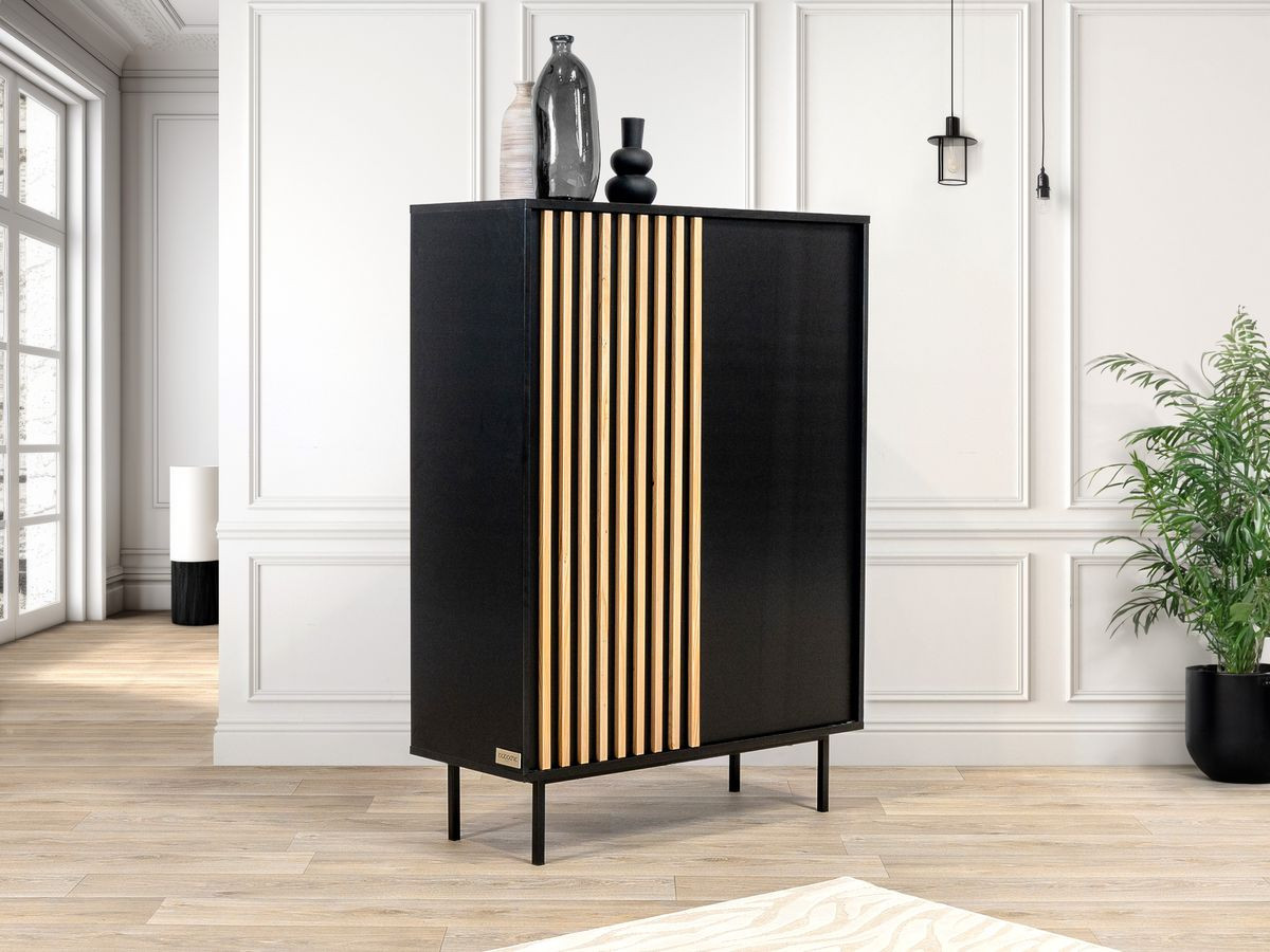 Ensemble CORNEILLE avec buffet 220 cm + meuble TV 220 cm + buffet haut 100 cm tasseaux pin massif