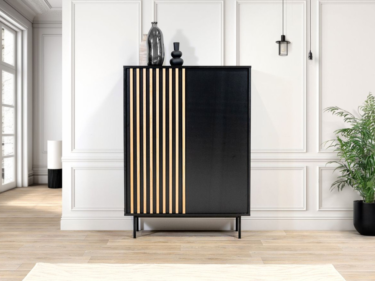 Ensemble CORNEILLE avec buffet 220 cm + meuble TV 220 cm + buffet haut 100 cm tasseaux pin massif