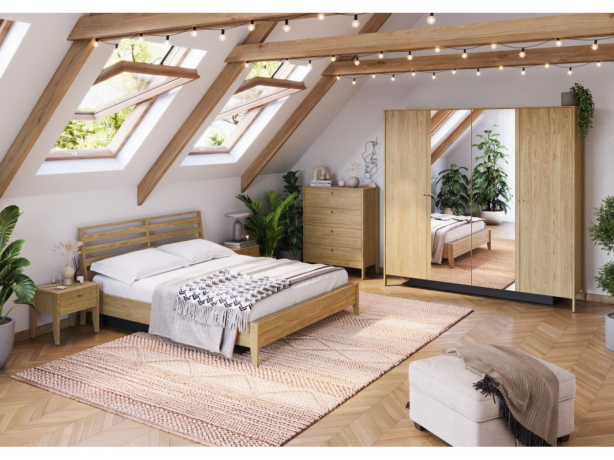 MADDY opbergbed + 2 nachtkastjes + ladekast + kledingkastset