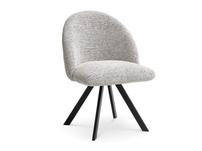Chaise LALIE tissu chiné et pieds étoile
