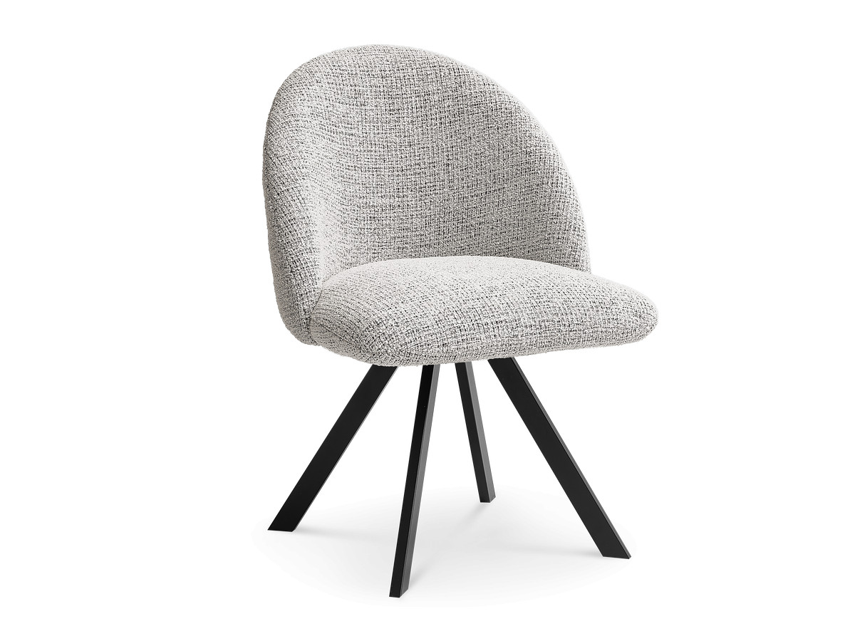 Chaise LALIE tissu chiné et pieds étoile