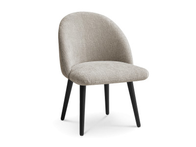 Chaise LALIE tissu texturé et pieds scandinaves noirs