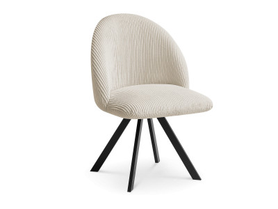 Chaise LALIE tissu velours côtelé et pieds étoile