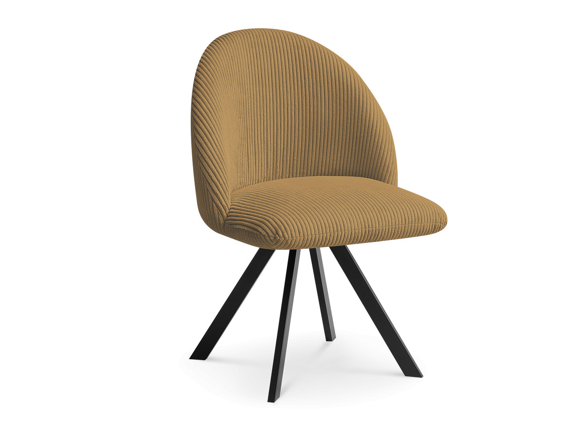 Chaise LALIE tissu velours côtelé et pieds étoile