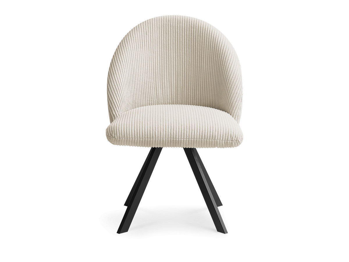 Chaise LALIE tissu velours côtelé et pieds étoile