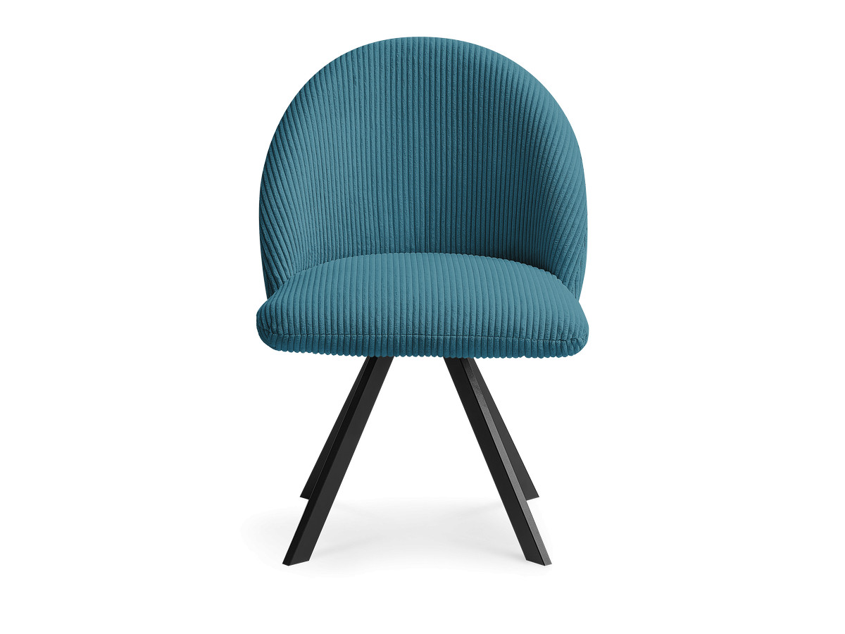 Chaise LALIE tissu velours côtelé et pieds étoile