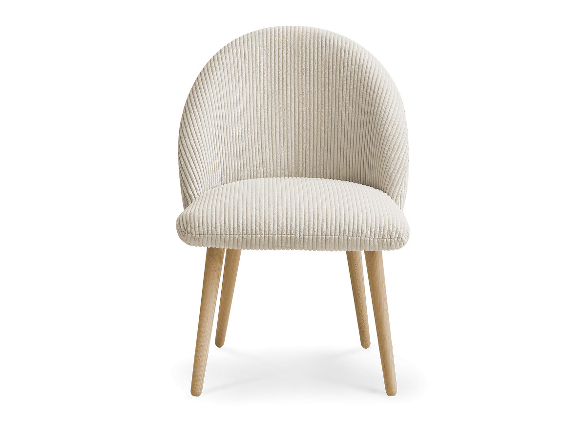 LALIE stoel in corduroy stof en Scandinavische houten poten