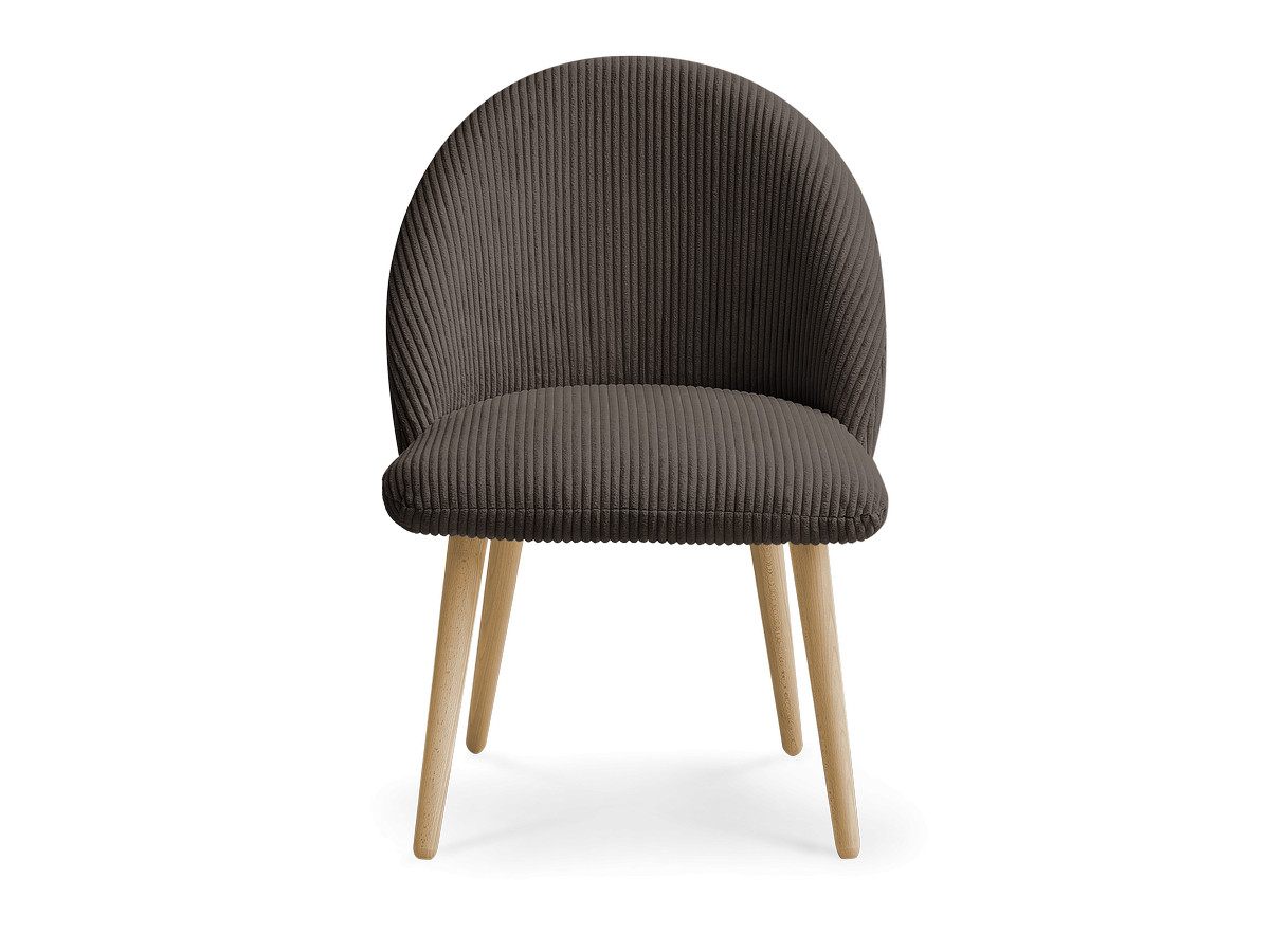 LALIE stoel in corduroy stof en Scandinavische houten poten