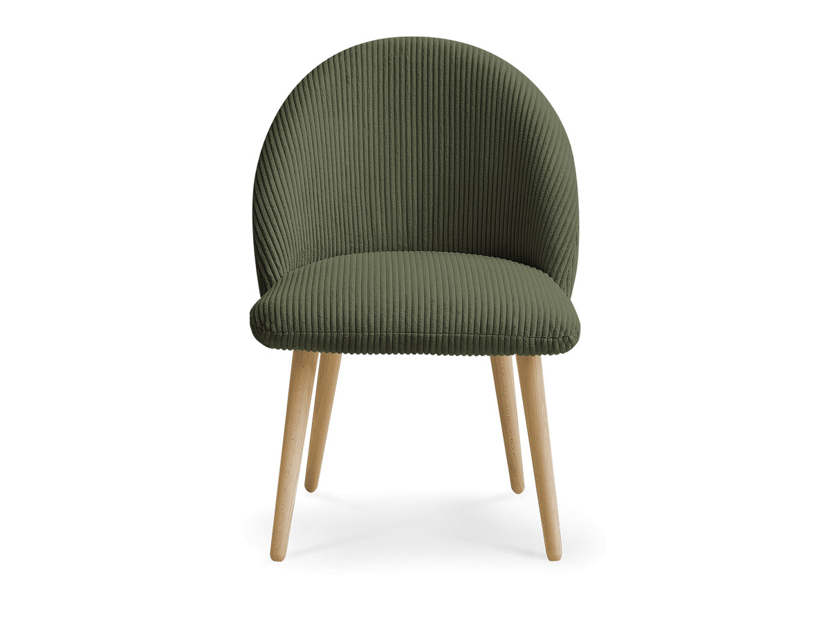LALIE stoel in corduroy stof en Scandinavische houten poten