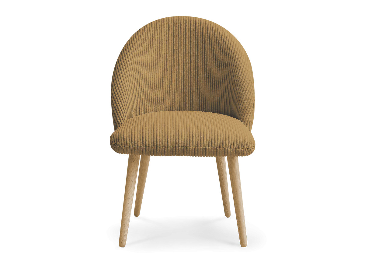 Chaise LALIE tissu velours côtelé et pieds scandinaves bois