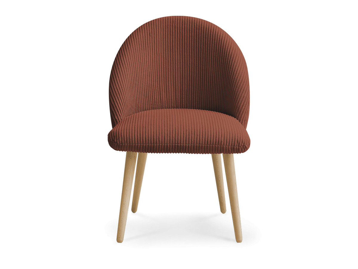 Chaise LALIE tissu velours côtelé et pieds scandinaves bois