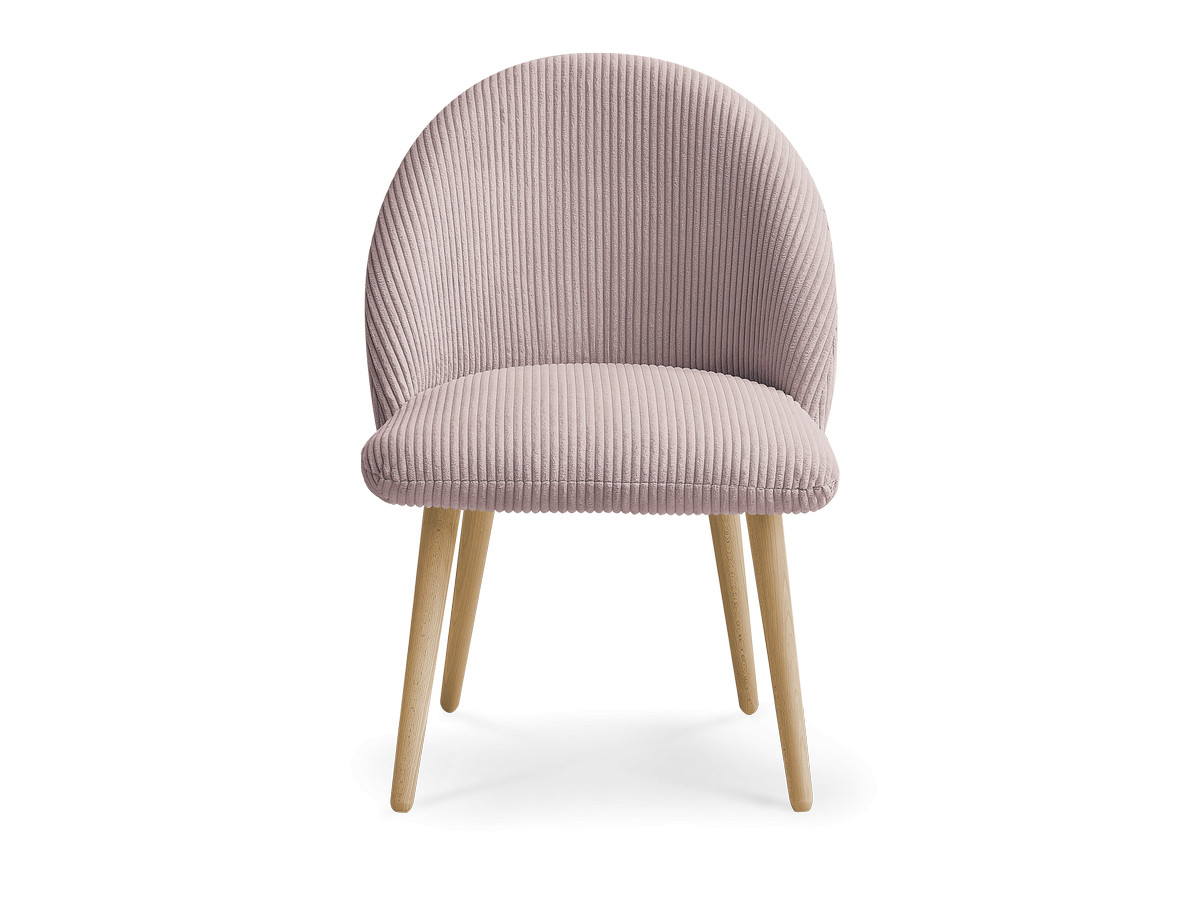 Chaise LALIE tissu velours côtelé et pieds scandinaves bois