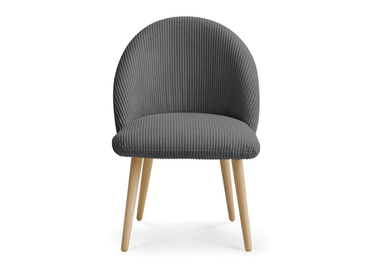 Chaise LALIE tissu velours côtelé et pieds scandinaves bois
