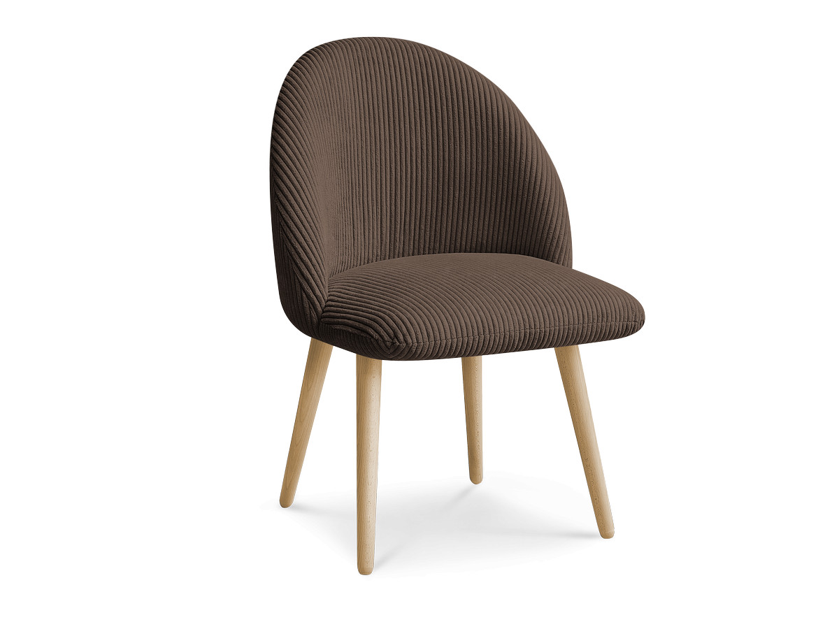 LALIE stoel in corduroy stof en Scandinavische houten poten