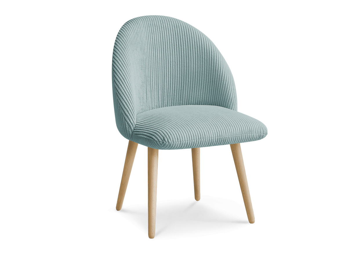 LALIE stoel in corduroy stof en Scandinavische houten poten