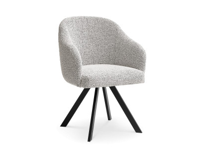 Chaise SOPHIE tissu chiné et pieds étoile