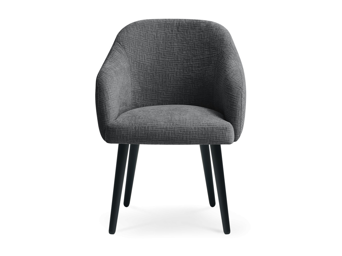 Chaise SOPHIE tissu texturé et pieds scandinaves noirs