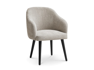 Chaise SOPHIE tissu texturé et pieds scandinaves noirs