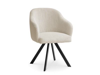Chaise SOPHIE tissu velours côtelé et pieds étoile