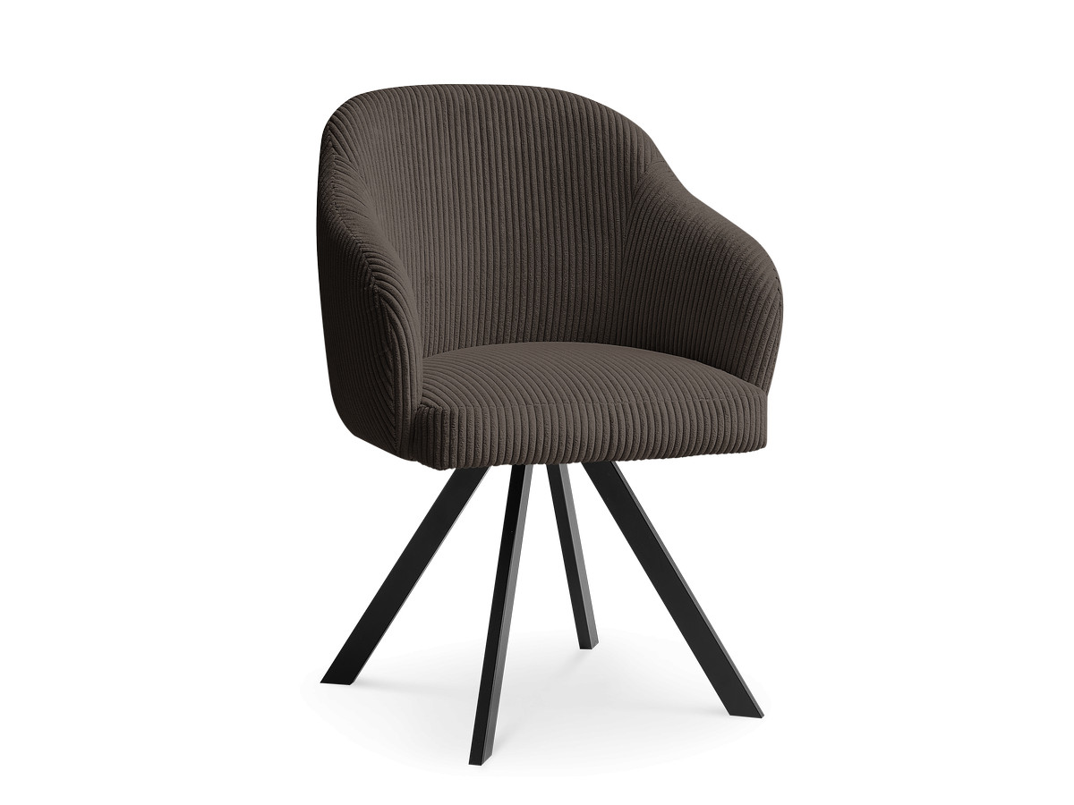 Chaise SOPHIE tissu velours côtelé et pieds étoile