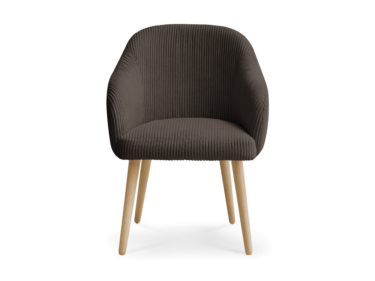 Chaise SOPHIE tissu velours côtelé et pieds scandinaves bois