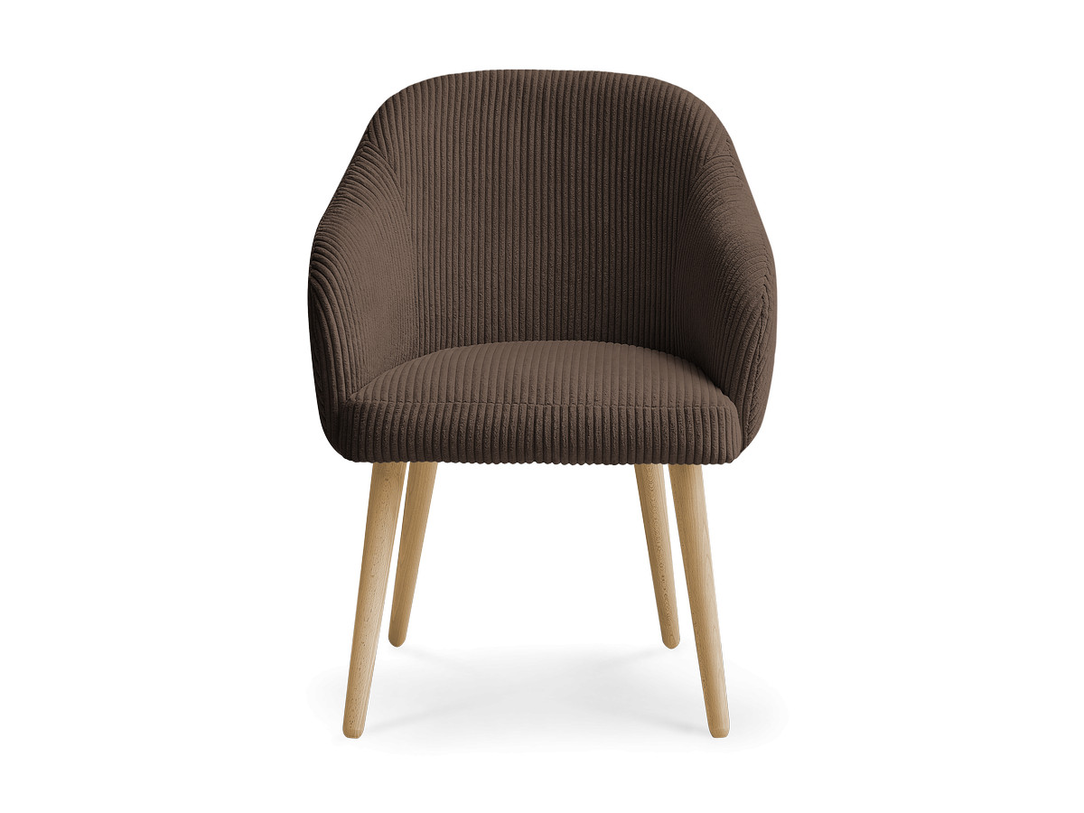 Chaise SOPHIE tissu velours côtelé et pieds scandinaves bois