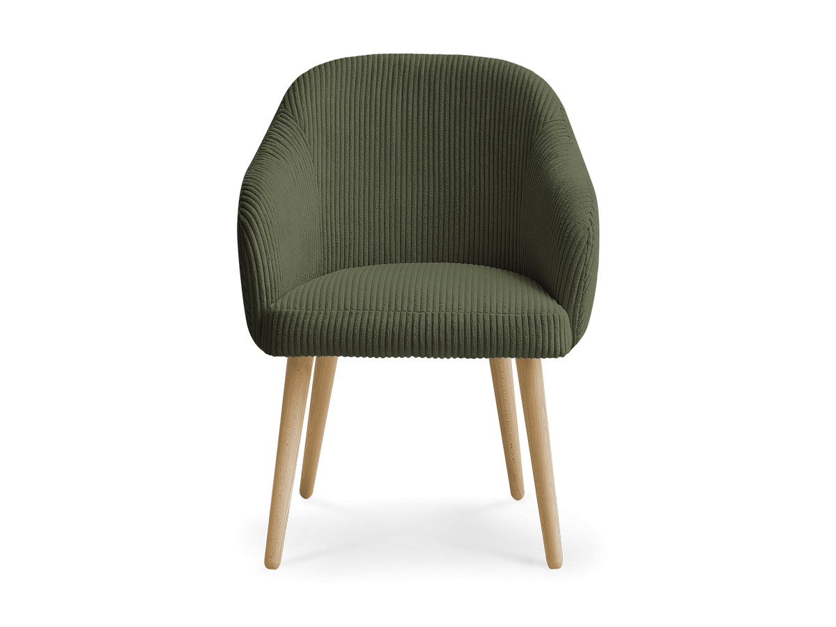 Chaise SOPHIE tissu velours côtelé et pieds scandinaves bois
