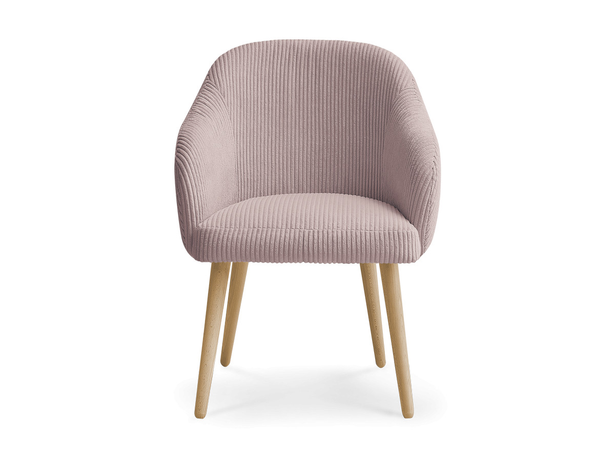 Chaise SOPHIE tissu velours côtelé et pieds scandinaves bois
