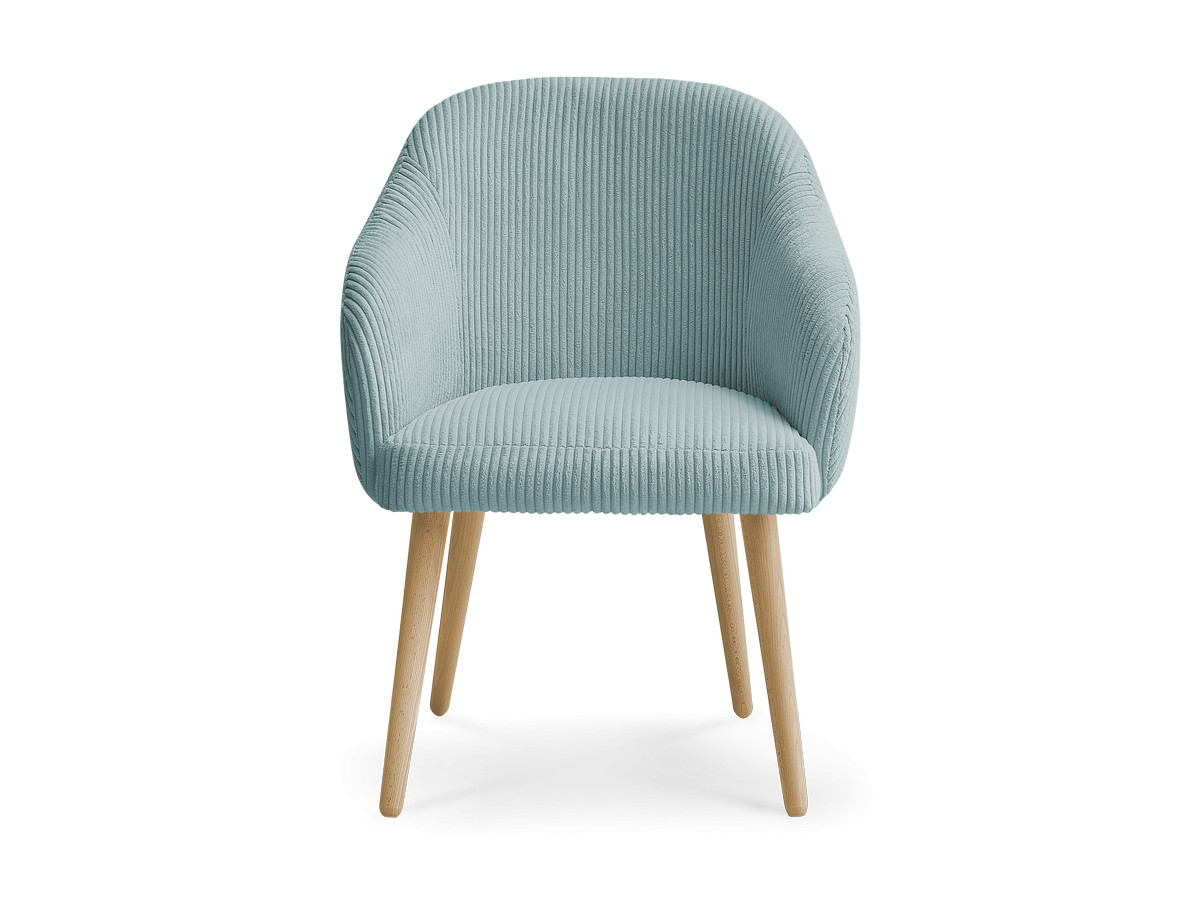 Chaise SOPHIE tissu velours côtelé et pieds scandinaves bois