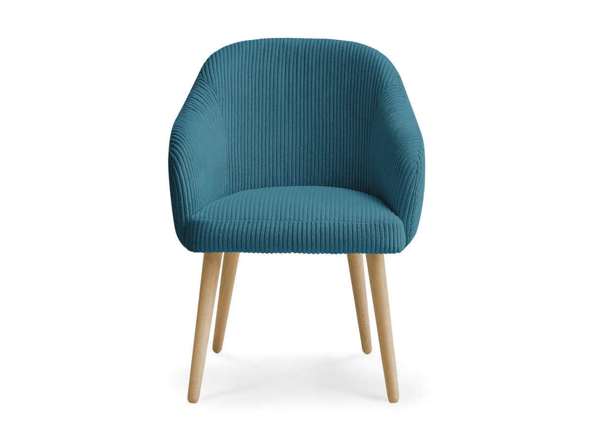Chaise SOPHIE tissu velours côtelé et pieds scandinaves bois