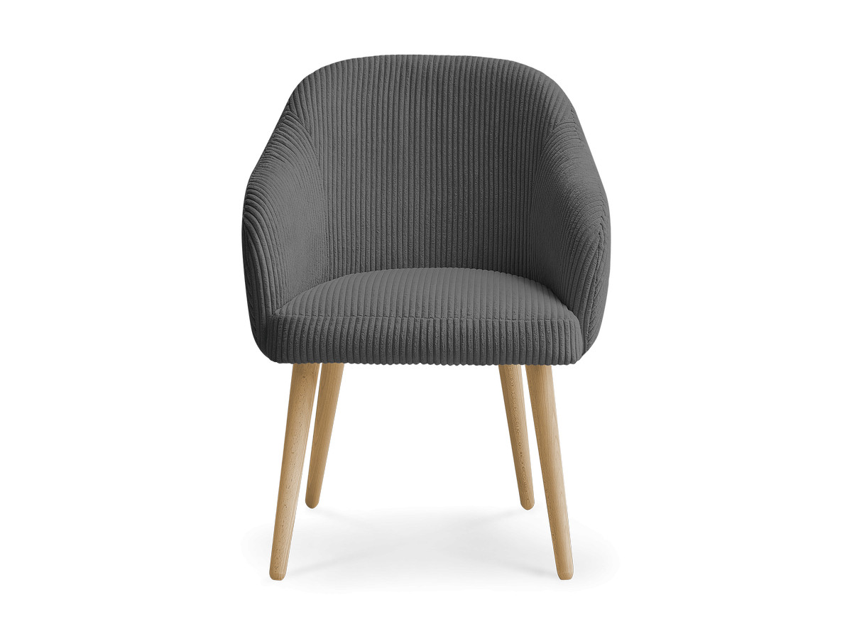 Chaise SOPHIE tissu velours côtelé et pieds scandinaves bois