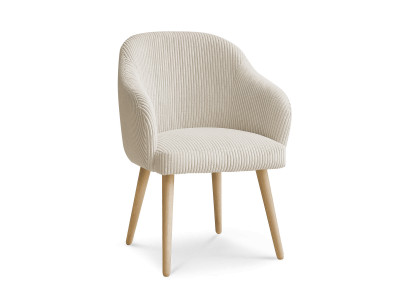Chaise SOPHIE tissu velours côtelé et pieds scandinaves bois