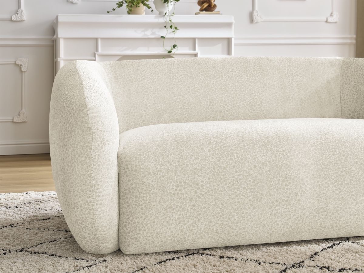 Canapé droit fixe 2 places CELINE tissu texturé