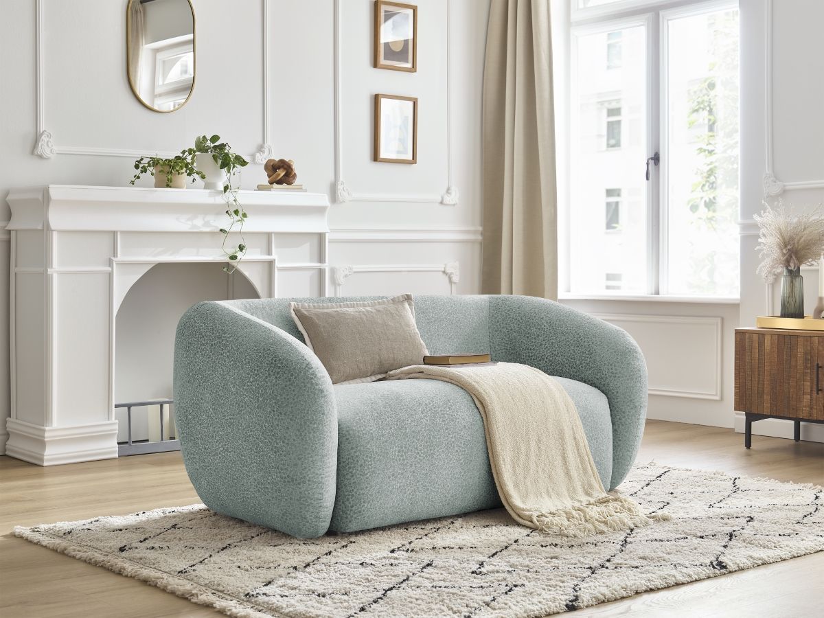 Canapé droit fixe 2 places CELINE tissu texturé