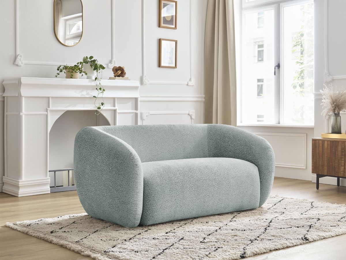 Canapé droit fixe 2 places CELINE tissu texturé