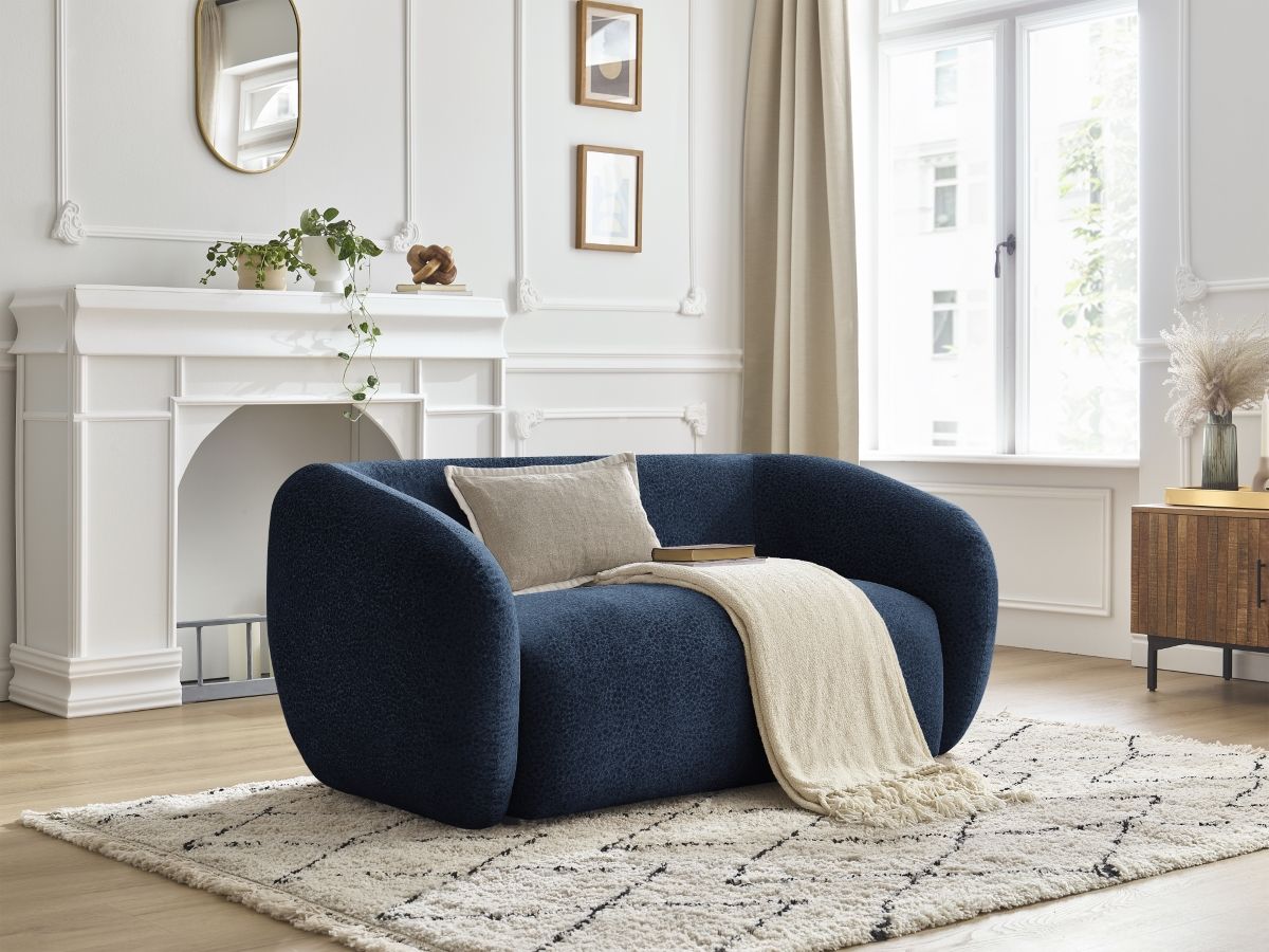 Canapé droit fixe 2 places CELINE tissu texturé