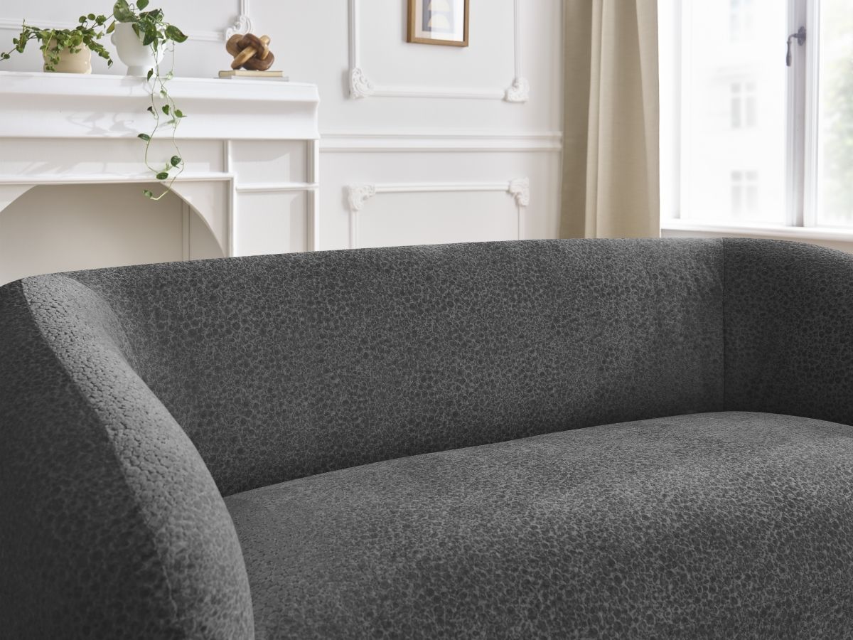 Canapé droit fixe 2 places CELINE tissu texturé