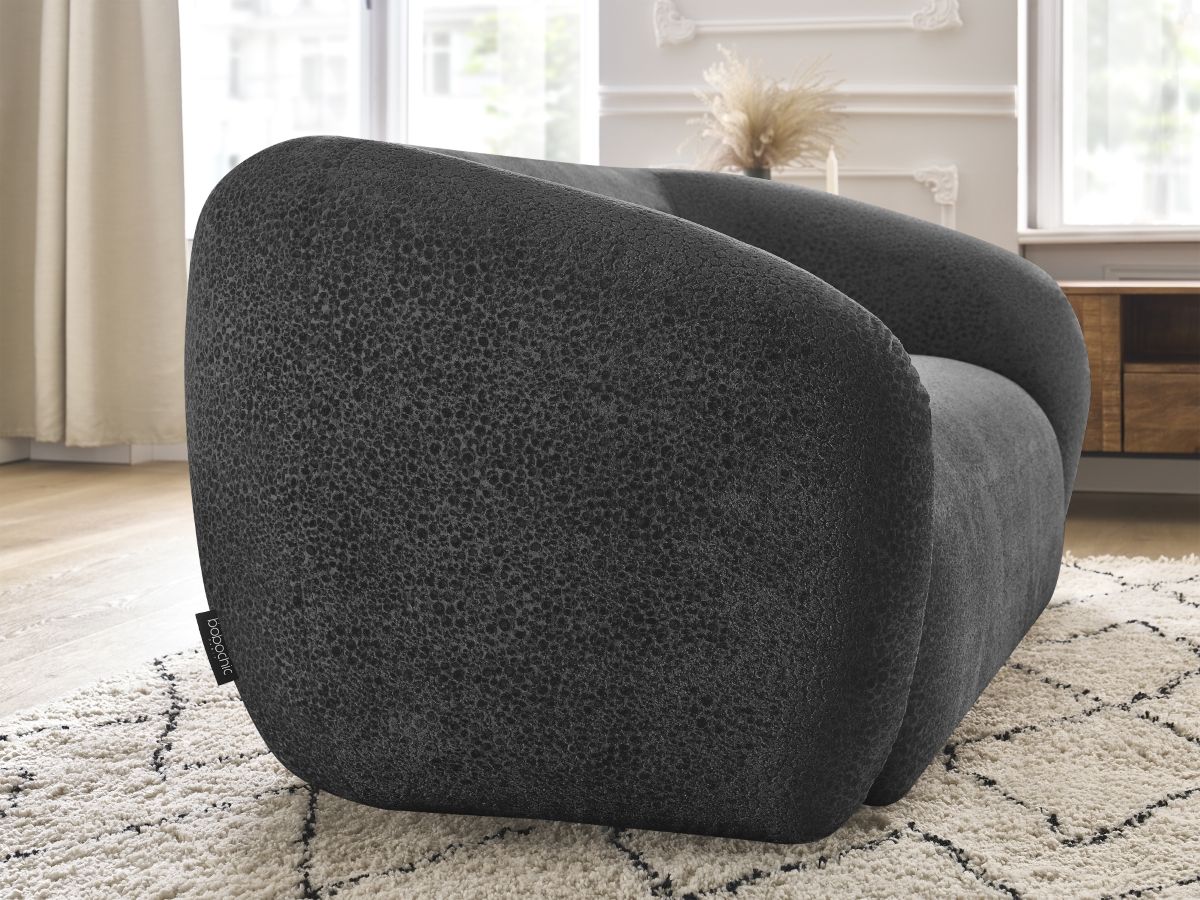 Canapé droit fixe 2 places CELINE tissu texturé